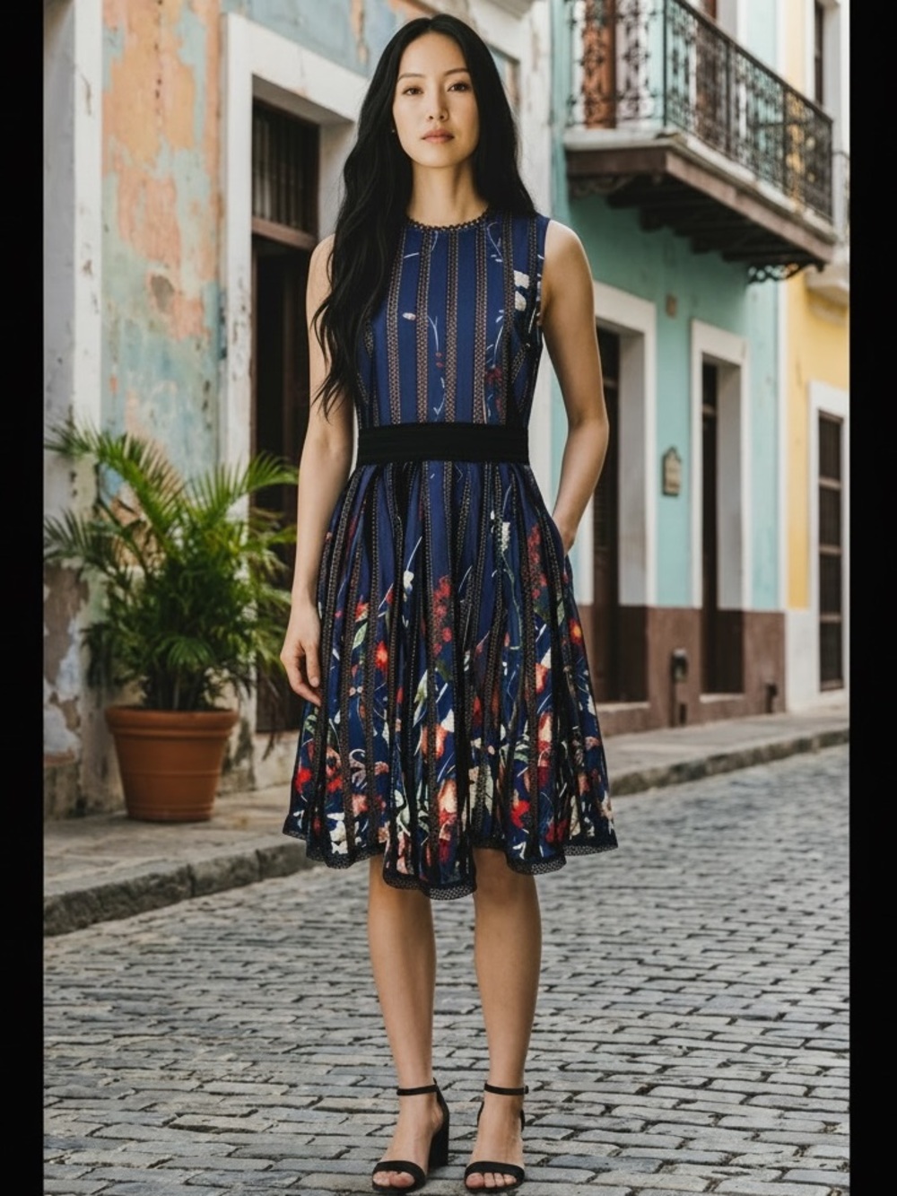 foxiedox for Anthropologie “Bryonia” Floral Open-Back Fit & Flare Dress NWT
